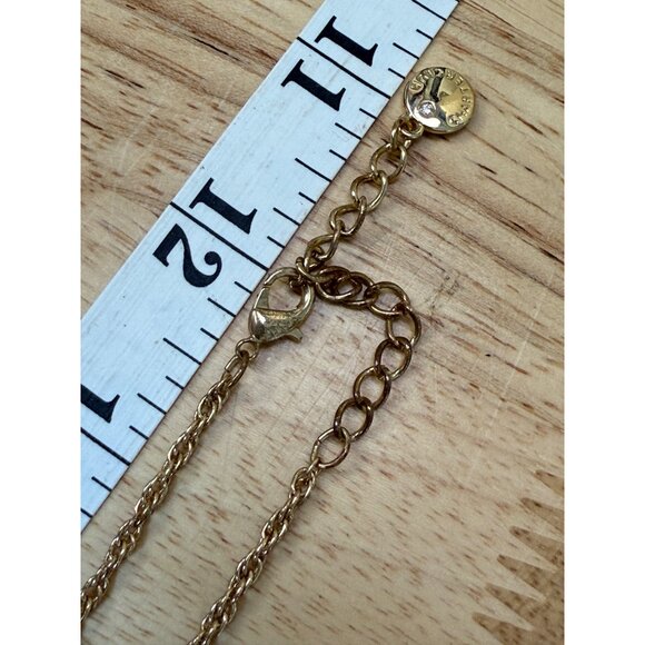 Gold-Tone Red Teardrop & Clear Crystal Pendant Necklace By Charter Club 18" Adju - Picture 2 of 8